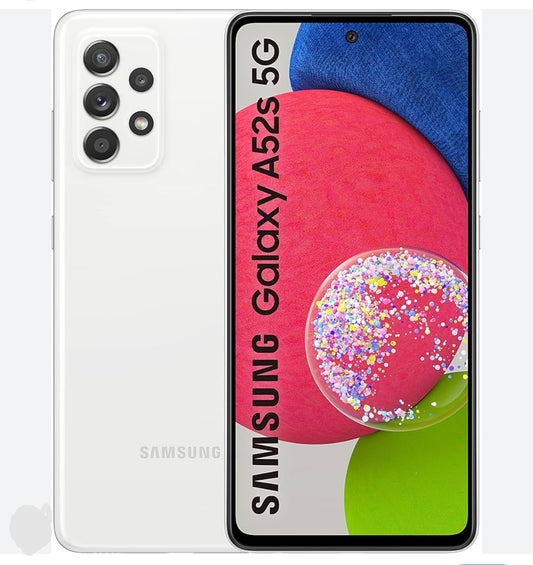 Samsung Galaxy A52s 5G South Korean Version Smartphone Facial Recognition & Fingerprint Unlock Function Dust Water & Scratch Resistant HD Screen Super/Fast Charging White Smartphone smp
