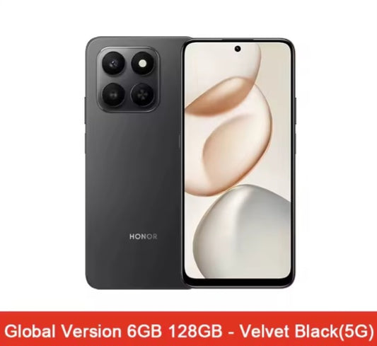 Honor X7d Global Version Velvet Black Smartphone Facial Recognition &Fingerprint Unlock Function Dust Water & Scratch Resistant HD Screen Super/Fast Charging Smartphone smp