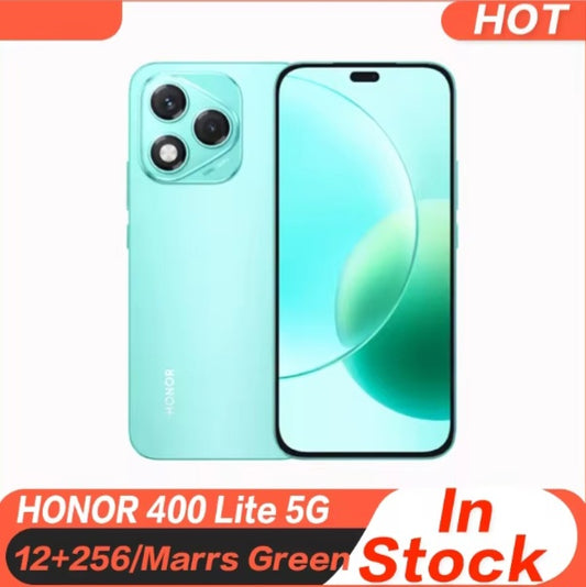 Honor 400 Lite 5G Global Version Green Smartphone Facial Recognition & Fingerprint Unlock Function Dust Water & Scratch Resistant HD Screen Super/Fast Charging (RAM 12GB+256GB ROM) Smartphone. smp