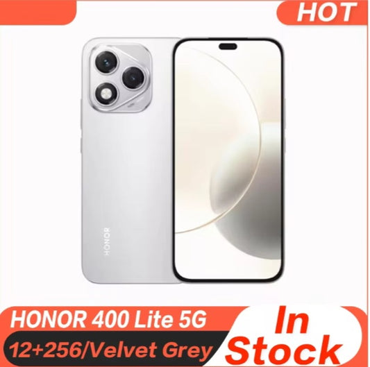 Honor 400 Lite 5G Global Version Grey Smartphone Facial Recognition & Fingerprint Unlock Function Dust Water & Scratch Resistant HD Screen Super/Fast Charging (RAM 12GB+256GB ROM) Smartphone. smp