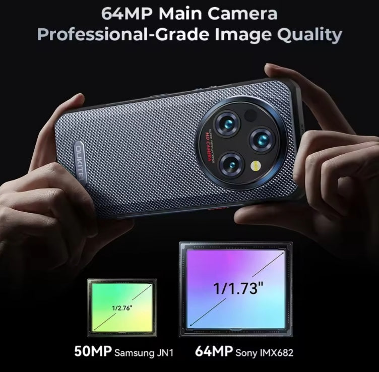 OUKITEL WP35 Pro Rugged 5G Waterproof Android Smartphone Global Version 512GB ROM (Black) Smartphone smp