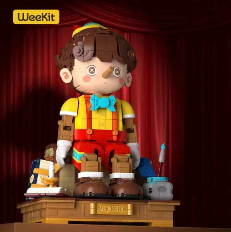 Pinocchio Long Nose Wooden Doll Puppet Decor Building Blocks Set Toys tys bbs dll