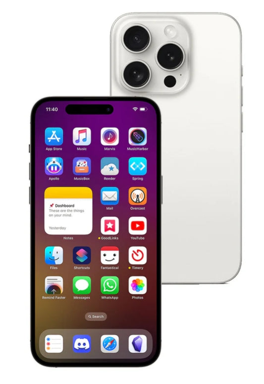 Apple iPhone 15 Pro Max 5G Smartphone Chinese/US Version Facial Recognition Function Dust Water & Scratch Resistant HD Screen Super/Fast Charging (256GB ROM) (White) Smartphone smp