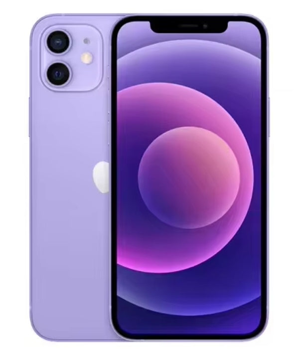 iPhone 12 4GB Smartphone Facial Recognition Function 6.1inch Screen RAM 128GB (Purple) Smartphone + FREE Phone Case. smp