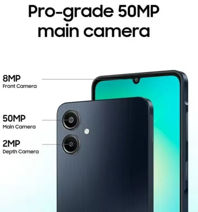 Samsung Galaxy A06 4G Smartphone Global Version 6.7inch Screen SuperCharge RAM 4GB+128GB (Black) Smartphone smp
