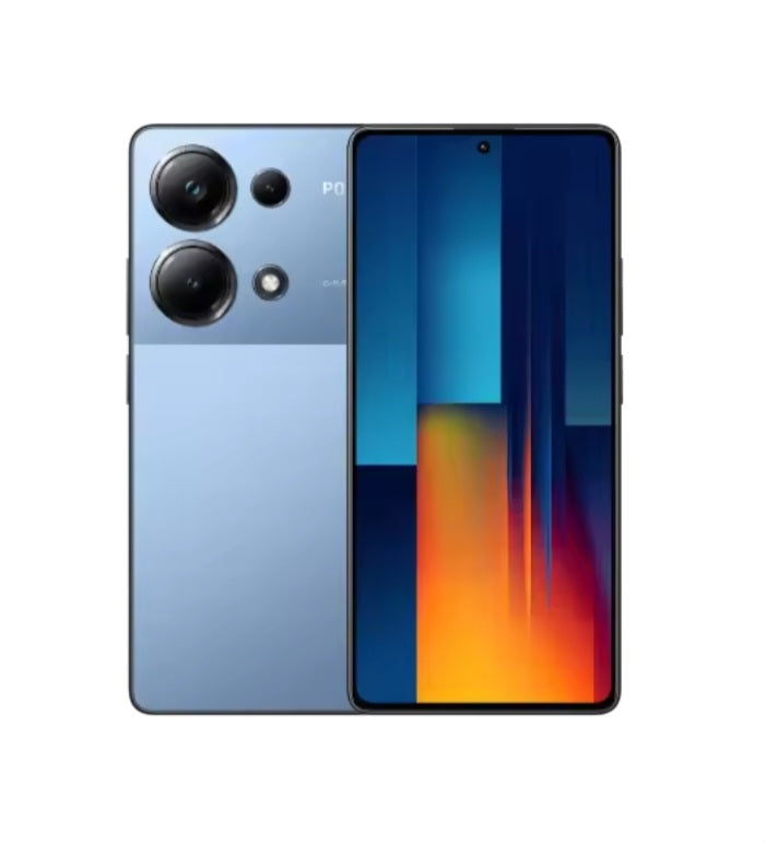 Xiaomi Poco M6 Pro EUR Version Blue Smartphone Facial Recognition & Fingerprint Unlock Function Dust Water & Scratch Resistant HD Screen Super/Fast Charging Smartphone. smp
