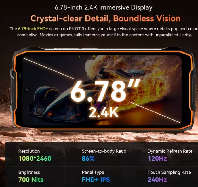Blackview OSCAL PILOT 3: 6.78inch HD Screen RAM12GB+256ROM 5GAndroid (Black) Official Standard Smartphone smp