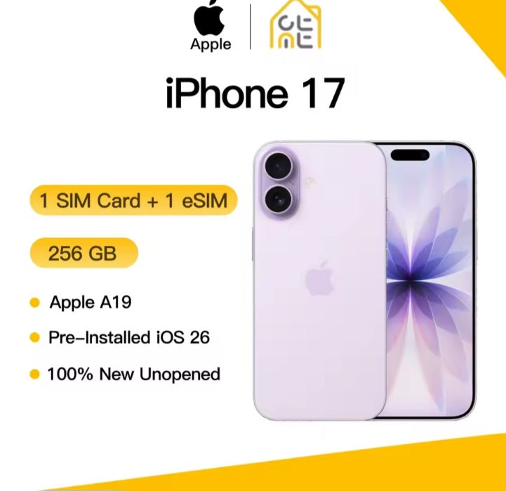 Apple iPhone 17 Lavender Smartphone Dust Water & Scratch Resistant HD Screen Super/Fast Charging Smartphone (256GB ROM). smp