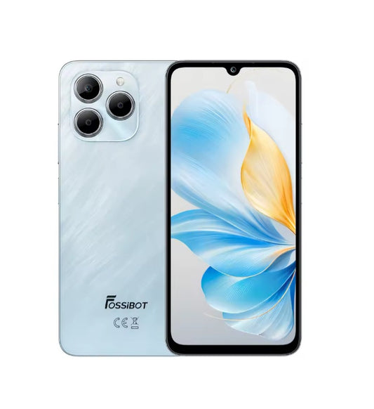 FOSSIBOT S2 Global Version Blue Smartphone Facial Recognition & Fingerprint Unlock Function Dust Water & Scratch Resistant HD Screen Super/Fast Charging (256GB ROM) Smartphone. smp