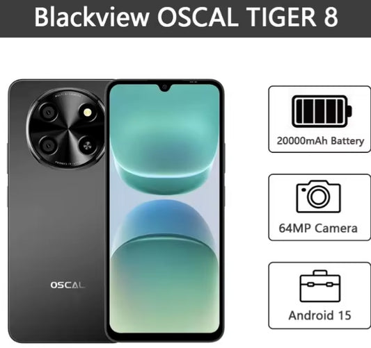 Blackview OSCAL TIGER 8 5G Android 15 AI Smartphone RAM 8GB+128GB ROM (Black) Global Version Smartphone smp