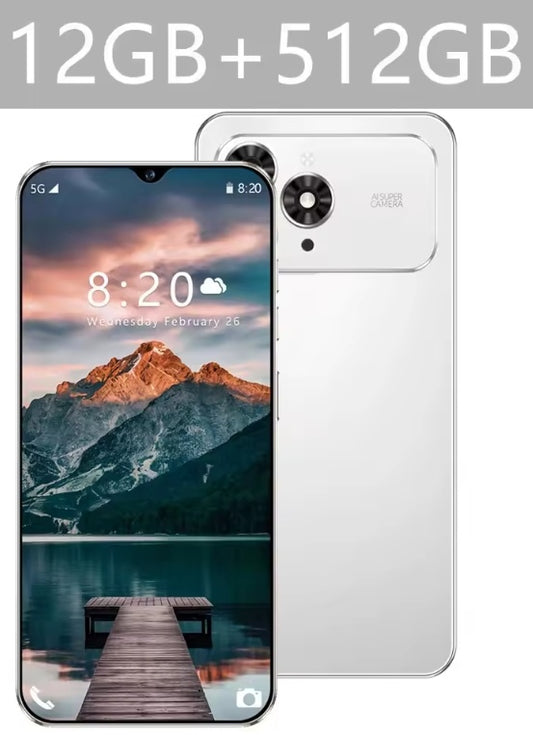 2026 I17 Pro Max HD 7.3inch Android 12GB+512GB (White) Smartphone smp