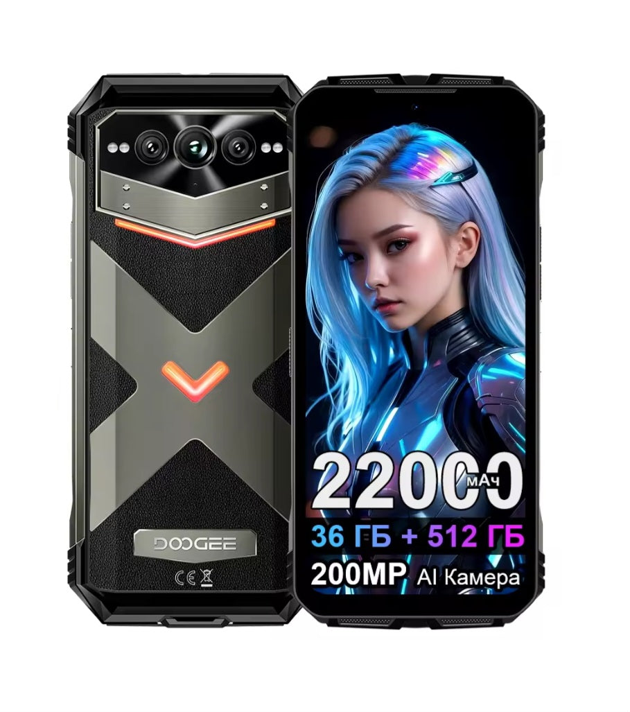 DOOGEE VMax Plus 5G Rugged Global Version Grey Smartphone Facial Recognition & Fingerprint Unlock Function Dust Water & Scratch Resistant HD Screen Super/Fast Charging Smartphone. smp