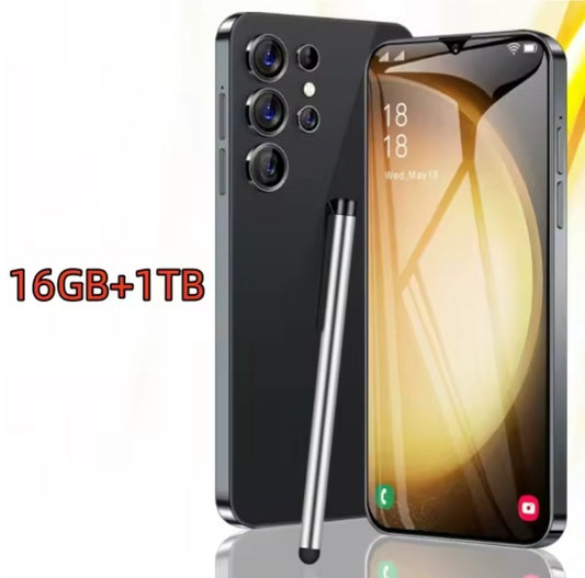 2026 HOT S27 Ultra 7.3 inch HD 4K 5G Android 13 16GB+1TB (Black) Smartphone smp