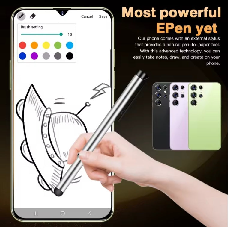 2026 HOT S27 Ultra 7.3 inch HD 4K 5G Android 13 22GB+2TB (Gold) Smartphone smp