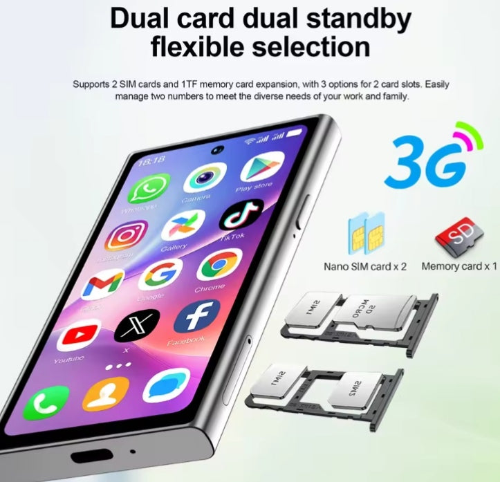 SERVO S27 Mini 3G Android Palm Smartphone With Facial Recognition Function RAM 2GB+16GB ROM (Pink) Smartphone smp