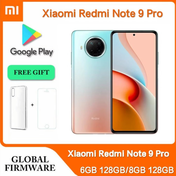 Xiaomi Redmi Note 9 Pro 5G Global Version Blue Smartphone Facial Recognition & Fingerprint Unlock Function Dust Water & Scratch Resistant HD Screen Super/Fast Charging (RAM 8GB+128GB ROM) Smartphone + FREE Gift. smp