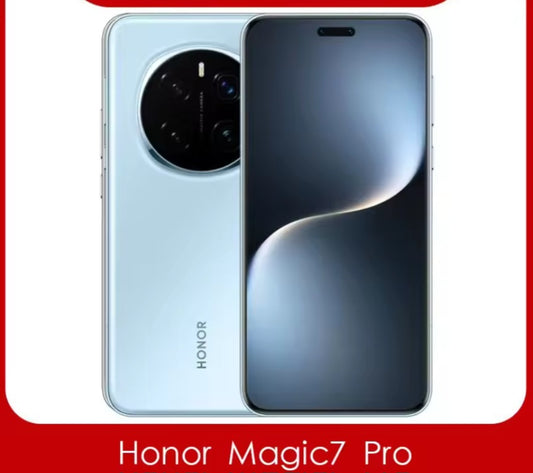 Honor Magic 7 Pro Chinese Version Blue Smartphone Facial Recognition & Fingerprint Unlock Function Dust Water & Scratch Resistant HD Screen Super/Fast Charging (RAM 12GB+256GB ROM) Smartphone + FREE 2pc film. smp