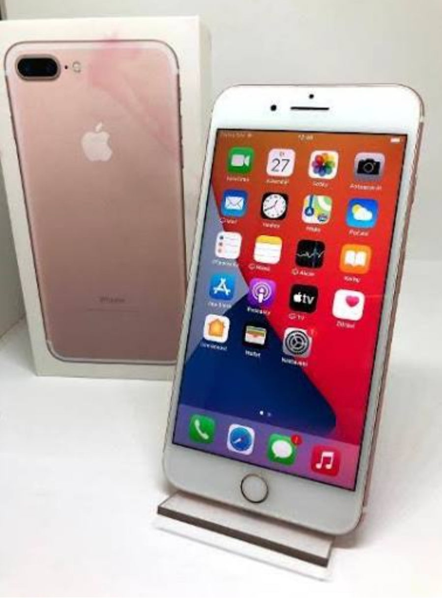 Apple iPhone 7 Plus Smartphone Fingerprint Unlock Function Dust Water & Scratch Resistant HD Screen Super/Fast Charging (128GB ROM) (Rose Gold) Smartphone + FREE Earphones. smp