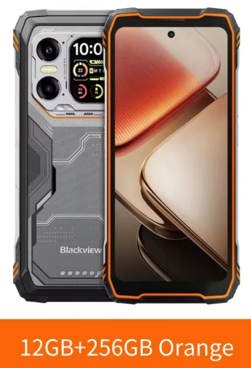 Blackview XPLORE 1 Outdoor Waterproof Rugged Android 15 Smartphone RAM 12GB+256GB ROM Global Version (Orange) Smartphone + FREE Blackview W80Pro Smartwatch. smp
