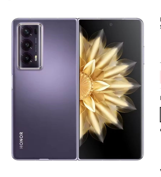 Honor Magic V2 5G Chinese Version Purple Smartphone Facial Recognition & Fingerprint Unlock Function Dust Water & Scratch Resistant HD Screen Super/Fast Charging (RAM 16GB+256GB ROM) Smartphone. smp