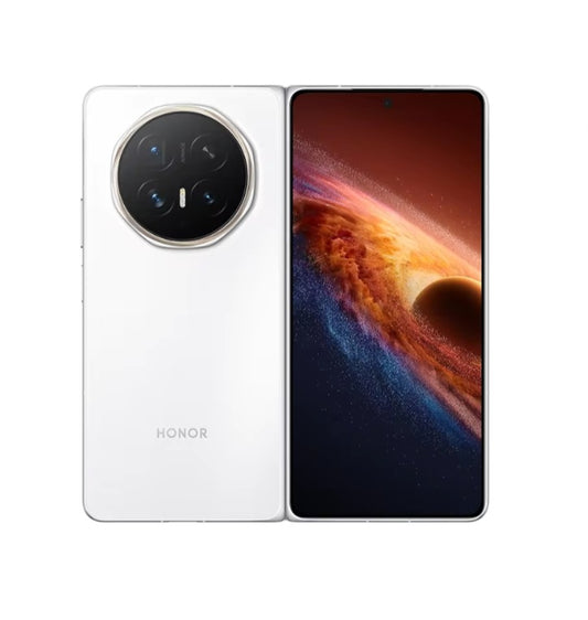 Honor Magic V6 Global Version White Smartphone Facial Recognition & Fingerprint Unlock Function Dust Water & Scratch Resistant HD Screen Super/Fast Charging (RAM 12GB+256GB ROM) Smartphone smp