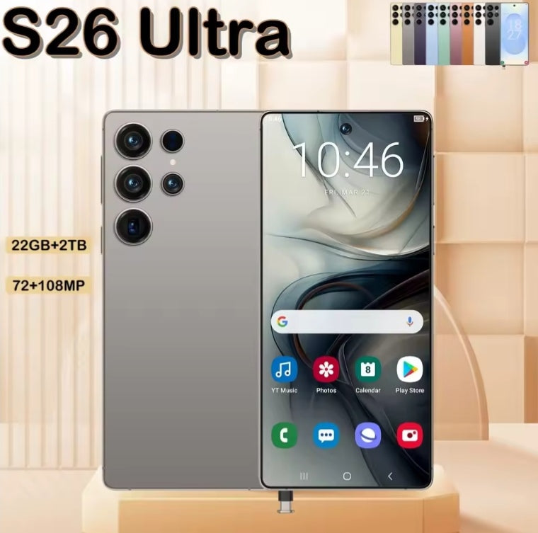 2025 S26 Ultra 7.3inch HD 4G 5G Android 16GB+1T (Purple) Smartphone smp