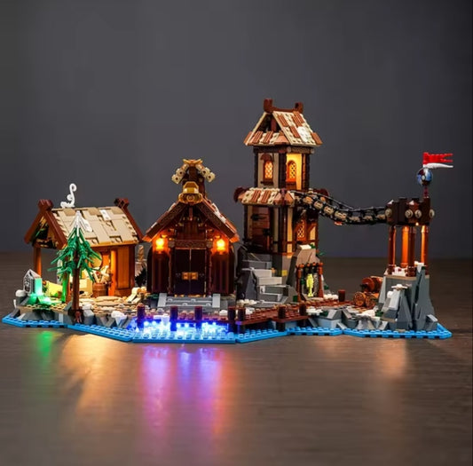 LED Light Viking Village Building Blocks Set Toys tys bbs