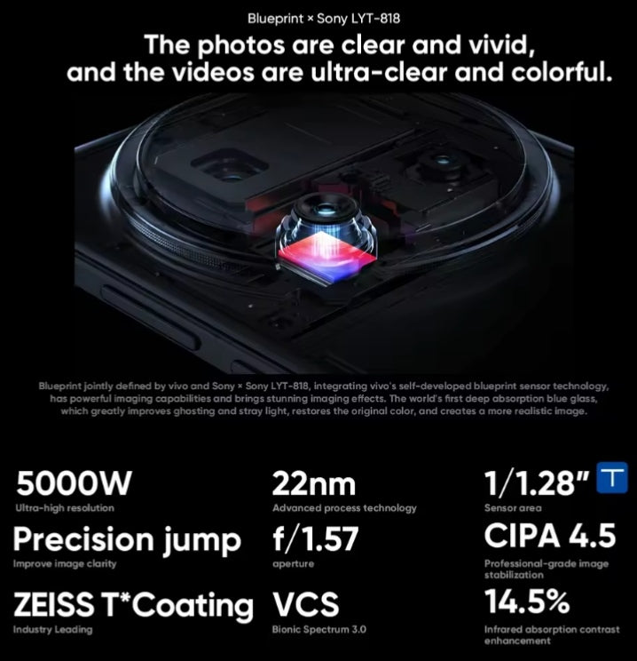 Vivo X200 Pro Smartphone Chinese Version SuperCharge 6.78inch Screen RAM 12GB+256GB ROM (Black) Smartphone smp
