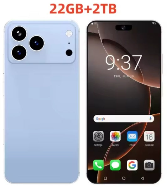 Hot 2026 New XS17 Pro Max 7.3inch HD 4K 4G 5G Android 22GB+2TB (Blue) Smartphone smp