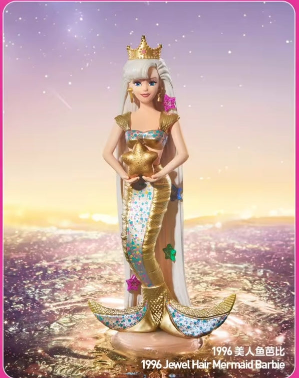 Original Popmart Barbie Fashion Series "1996 Jewel Hair Mermaid Barbie" Doll tys dll