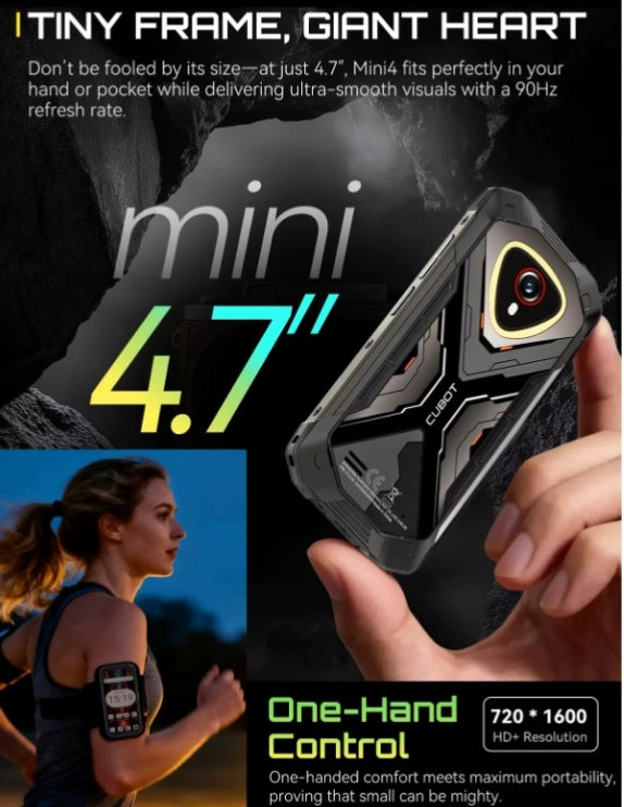 CUBOT KingKong MINI 4 NFC Rugged Waterproof Smartphone Global Version HD Screen Super/Fast Charging RAM 8GB+256GB ROM (Black) Smartphone smp