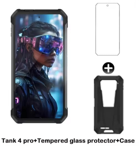 Tank 4 Pro Rugged 5G Android 14 Projector Sports Smartphone (RAM 16GB+512GB ROM) + FREE Tampered Glass Protector + FREE Phone Case. smp