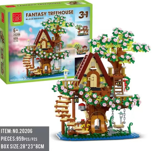 Children's Fantasy Treehouse Building Blocks Set Toys (with box) tys bbs