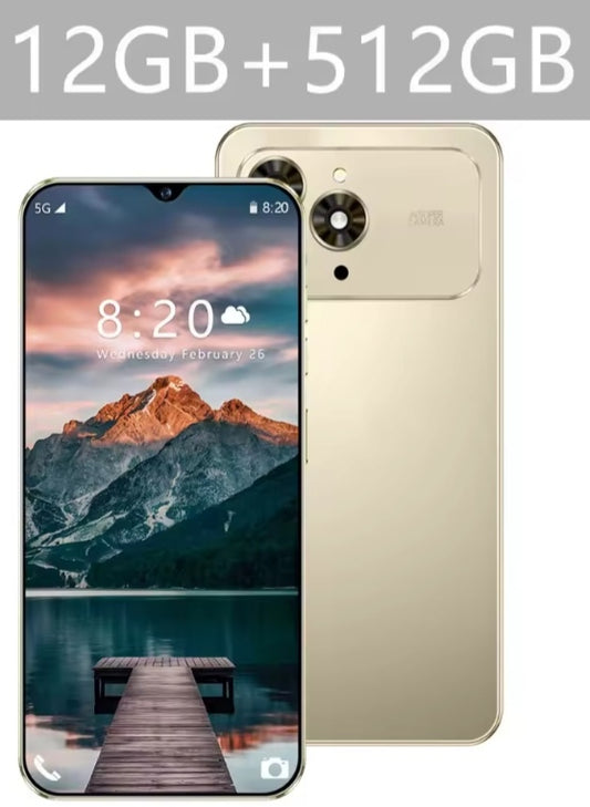 2026 i17Pro Max HD 7.3inch Android 12GB+512GB (Gold) Smartphone smp