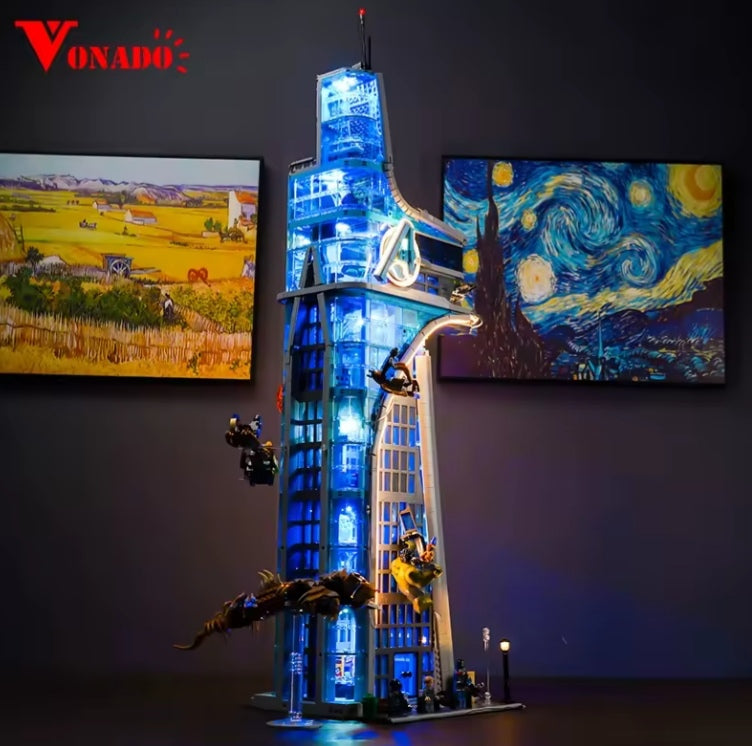 Remote Control LED Lighting Avengers Tower Building Blocks Set Toys tys bbs