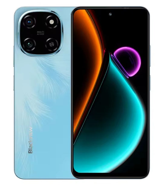 Blackview COLOR 6 4G Android 15 ROM 256GB Smartphone 6.67inch Screen ROM 256GB (Celestial Blue) Smartphone + FREE BT Earphones + FREE US Plug Adapter. smp