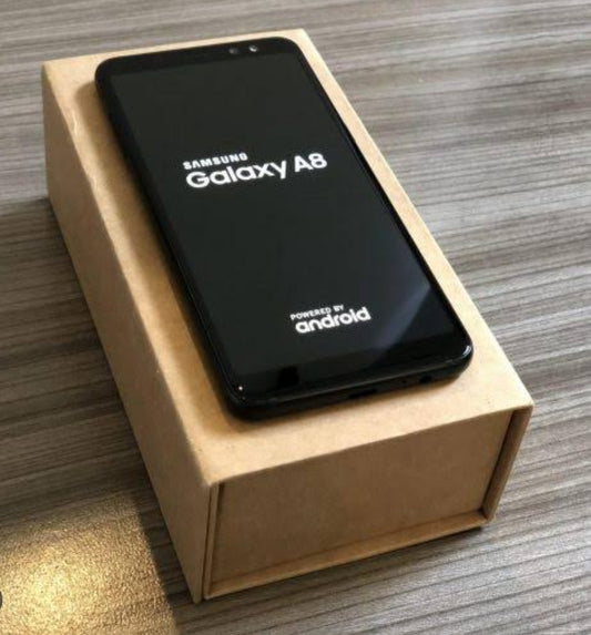 Samsung Galaxy A8 4G Global Version Smartphone Facial Recognition & Fingerprint Unlock Function Dust Water & Scratch Resistant HD Screen Super/Fast Charging Full Set Black Smartphone smp