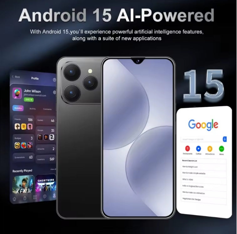 2026 I17 Pro Max HD 7.3inch Android 12GB+512GB (White) Smartphone smp