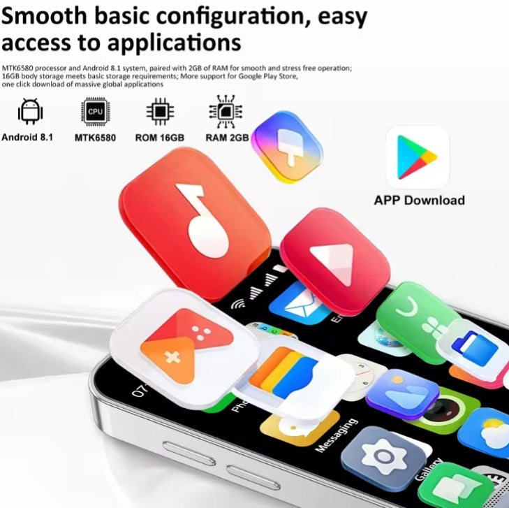 SERVO 18SE Mini Android 3G Smartphone Face Unlock Function RAM 2GB+16GB ROM (Black) Smartphone smp
