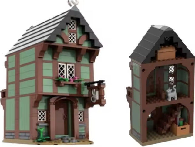 Ornamental Medieval House Building Blocks Set Toys tys bbs