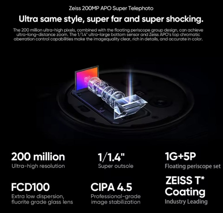 Vivo X200 Pro Smartphone Chinese Version SuperCharge 6.78inch Screen RAM 12GB+256GB ROM (Black) Smartphone smp