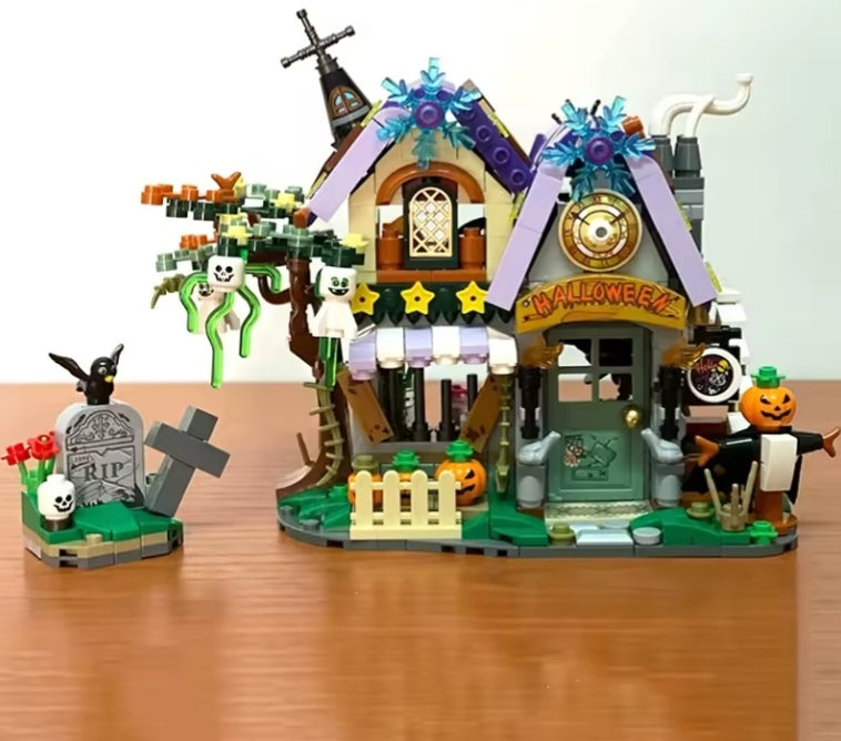 Children's Halloween Haunted House Building Blocks Set Toys (without box) tys bbs
