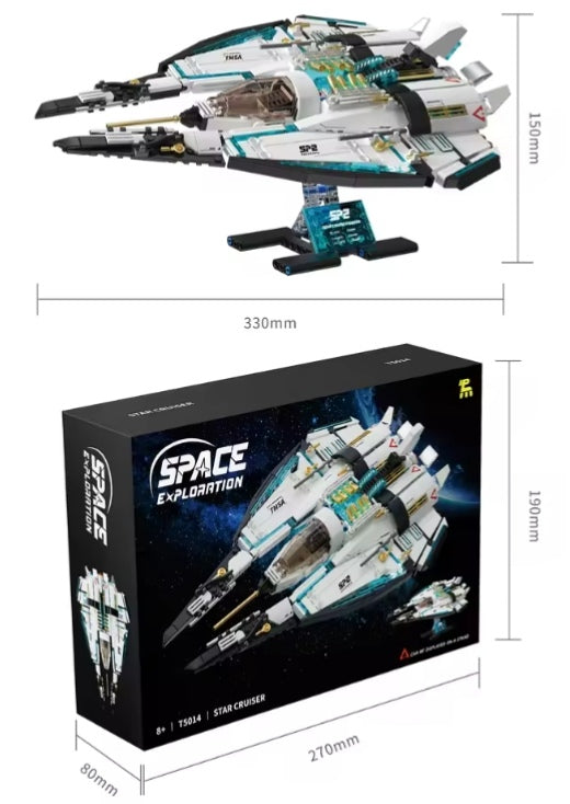 Sci-fi Star Cruiser With Rotating Cockpit Building Blocks Set Toys tys bbs