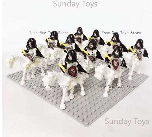 Children's Medieval Castle King's Black Warrior Horse Riders Building Blocks Set Toys tys bbs