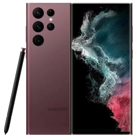 Samsung Galaxy S22 Ultra 5G Snapdragon 8 Smartphone 6.8inch HD Screen RAM 12GB+512GB ROM (Burgundy) Smartphone smp