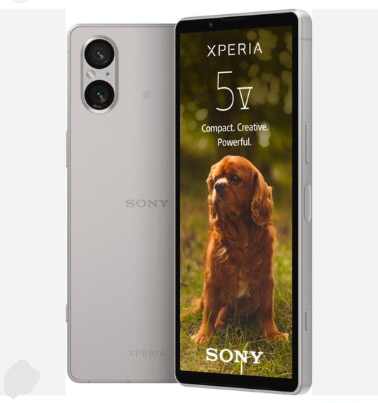 Sony Xperia 5 V 5G Smartphone Japanese Version Water Resistant Dustproof HD Screen Super/Fast Charging (Japanese Full Set) (Silver) Smartphone smp