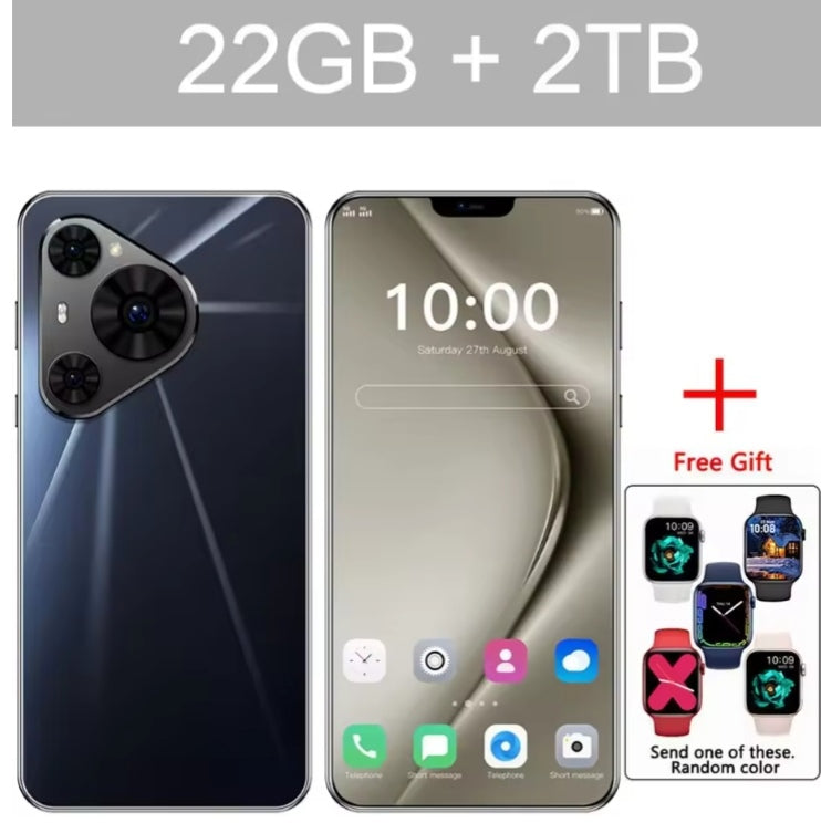 2026 HOT New P80 Ultra 7.0inch HD 4K 4G 5G Android 22GB+2TB (Black) Smartphone +1 FREE Smartwatch smp