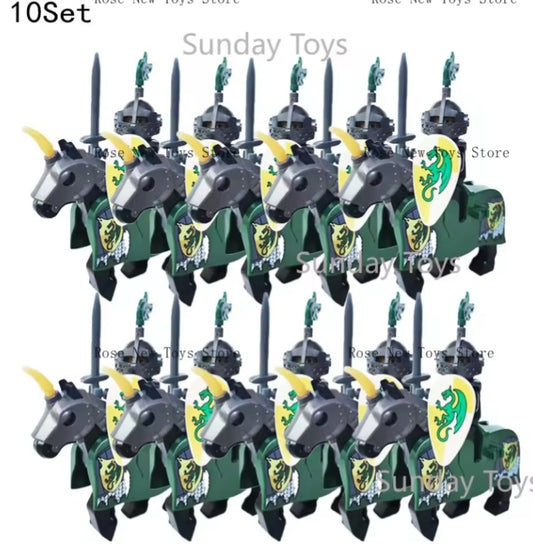 Children's Medieval Castle Knights With Horses Building Blocks Set Toys tys bbs