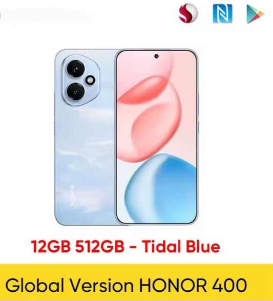 Honor 400 5G Global Version Tidal Blue Smartphone Facial Recognition & Fingerprint Unlock Function Dust Water & Scratch Resistant HD Screen Super/Fast Charging (RAM 12GB+512GB ROM) Smartphone smp