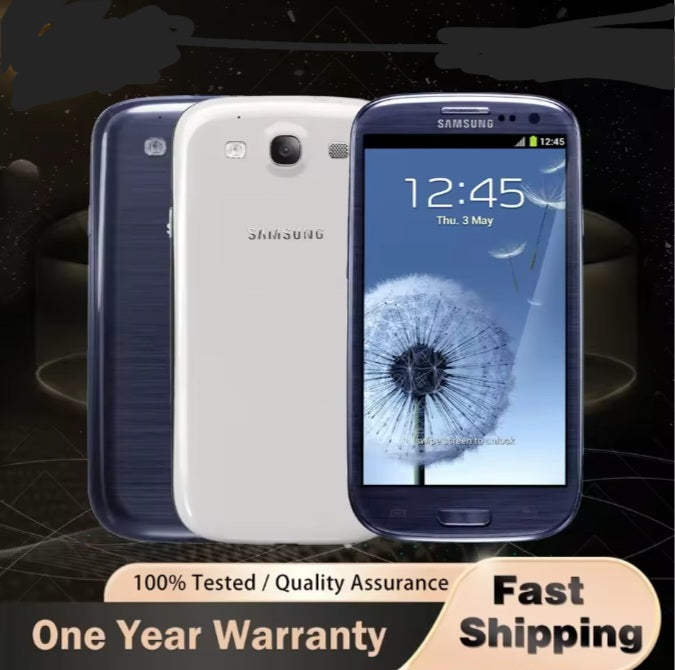Samsung Galaxy S3 Global Version Blue Smartphone Dust Water & Scratch Resistant HD Screen Super/Fast Charging Smartphone (I9300). smp
